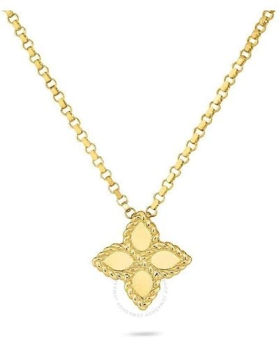 Roberto Coin 18k Yellow Gold Princess Flower Pendant Necklace - Metallic