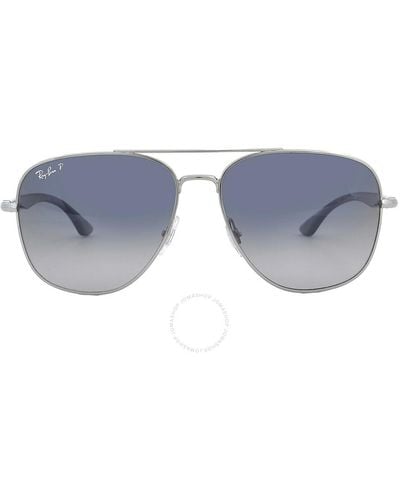 Ray-Ban Polarized Blue/grey Square Sunglasses Rb3683 004/78 59 - Gray