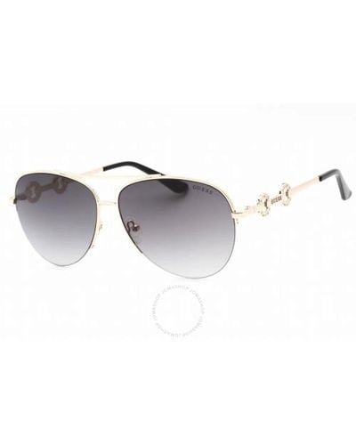 Guess Factory Smoke Gradient Pilot Sunglasses Gf6171 32b 60 - Metallic