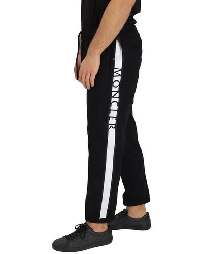 Moncler Stretch Cotton Striped Pants - Black