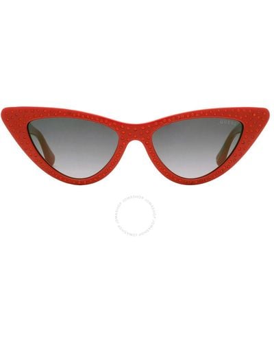Guess Gradient Smoke Cat Eye Sunglasses Gu7810 68b 54 - Red