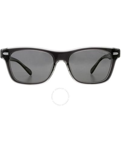 COACH Grey Rectangular Sunglasses Hc8371u 574587 54