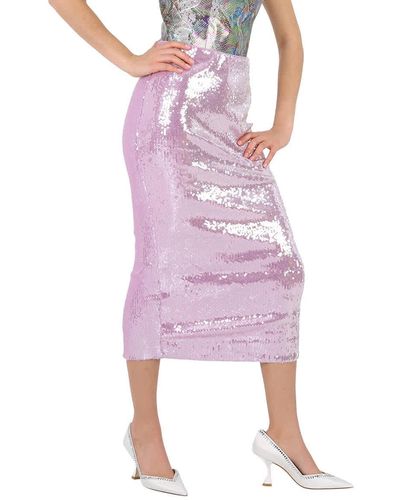 ROTATE BIRGER CHRISTENSEN Sequin High-waisted Embellished Pencil Skirt - Purple