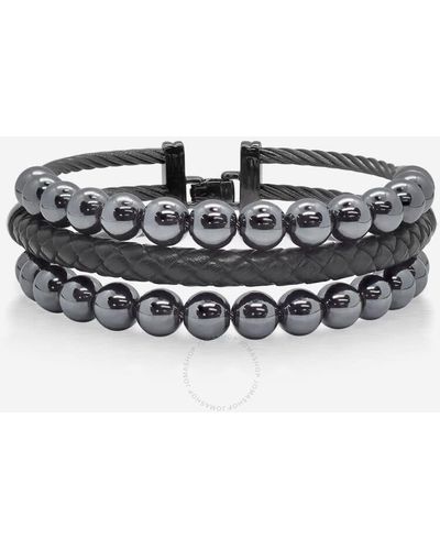 Alor Stainless Steel Hematite Bangle Bracelet 04-22-bk23-33 - Metallic