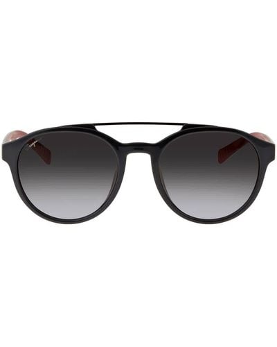 Ferragamo Dark Gray Pilot Sunglasses Sf937s 023 - Black