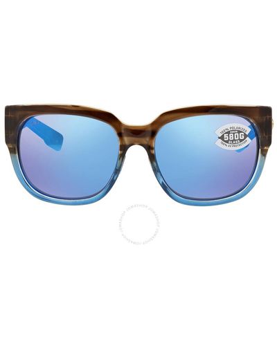 Costa Del Mar Waterwoman 2 Mirror Polarized Glass Sunglasses Wtr 251 Obmglp 58 - Blue