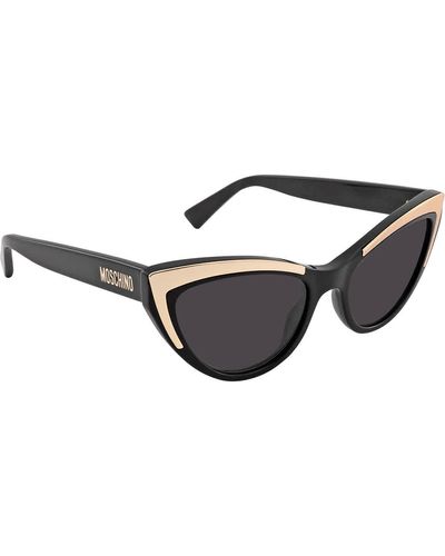 Moschino Mchino Grey Cat Eye Sunglasses M094/s 0807/ir 53 - Black