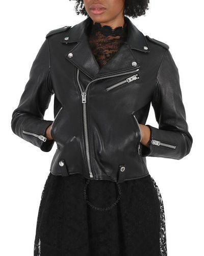 COACH Moto Zipper Biker Jacket Leather - Black