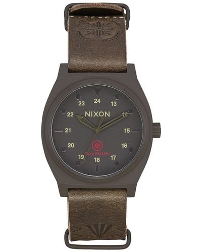 Nixon Taka Hayashi Time Teller Quartz Black Dial Watch -00 - Gray
