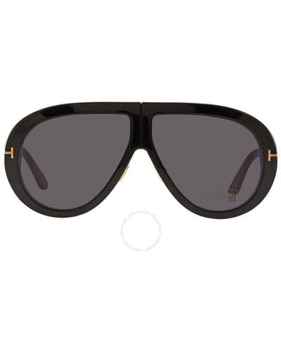 Tom Ford Troy Smoke Pilot Sunglasses Ft0836 01a 61 - Grey