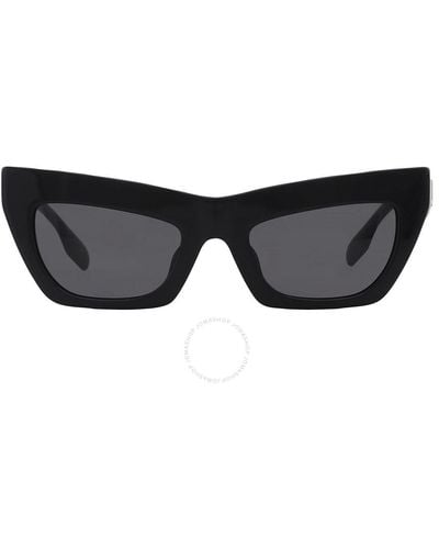 Burberry Dark Gray Cat Eye Sunglasses Be4405f 300187 51 - Black