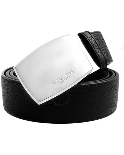 COACH Cut-to-size Boxed Plaque And Harness Buckle Reversible Belt - Black
