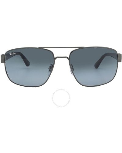 Ray-Ban Blue Gradient Gray Aviator Sunglasses Rb3663 004/3m 60 - Black