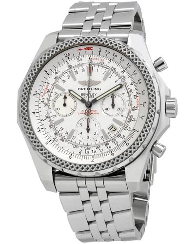 Breitling Bentley Chronograph Automatic White Dial Watch - Metallic