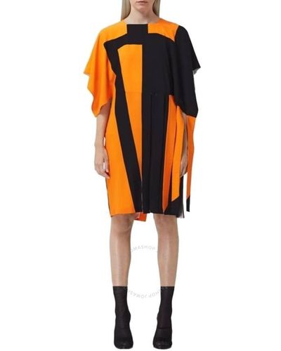 Burberry Bright Ip Geometric Print Dress - Orange