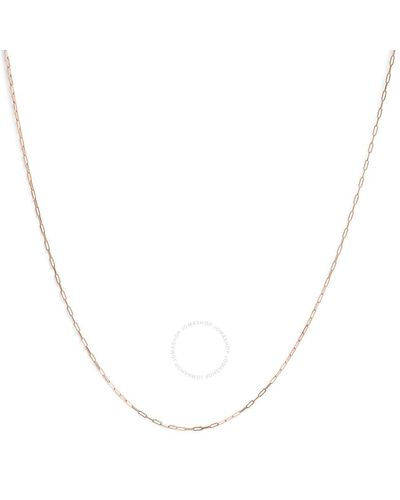 Haus of Brilliance Solid 14k Rose Gold 1.5mm Paperclip Chain Necklace - Metallic
