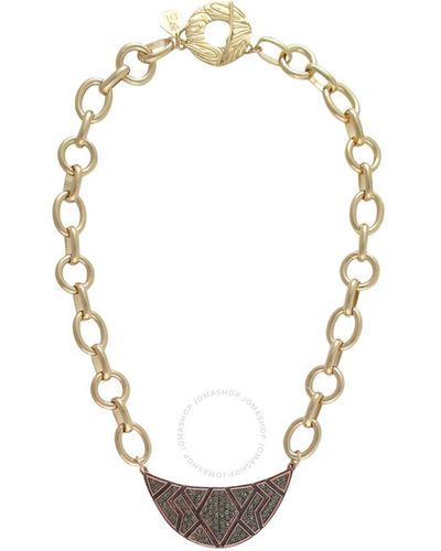Devon Leigh Rose Gold Plated Brass & Hematite Chain Necklace N4758 - Metallic