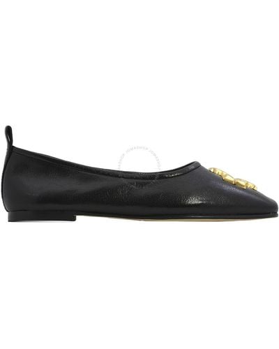 Tory Burch Perfect Leather Eleanor Ballet Flats - Black