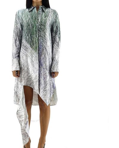Off-White c/o Virgil Abloh Spiral Asymmetric Shirt Dress - Multicolour