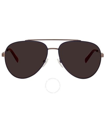 Ferragamo Dark Grey Pilot Sunglasses Sf204s 414 59 - Brown