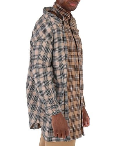 Burberry Cotton Flannel Reconstructed Shirt - Brown