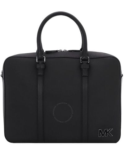 Michael Kors Crossgrain Leather Hudson Briefcase - Black