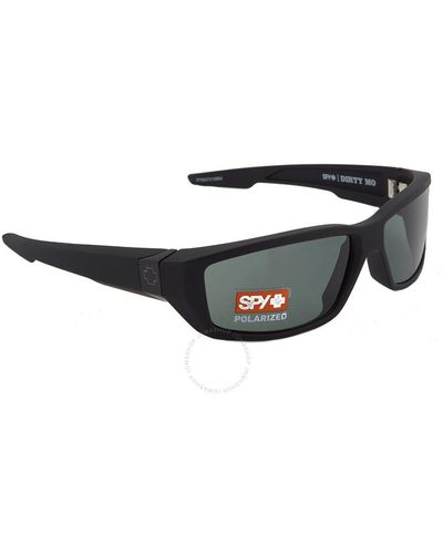 Spy Dirty Mo Hd Plus Gray Green Polarized Wrap Sunglasses 670937219864 - Black