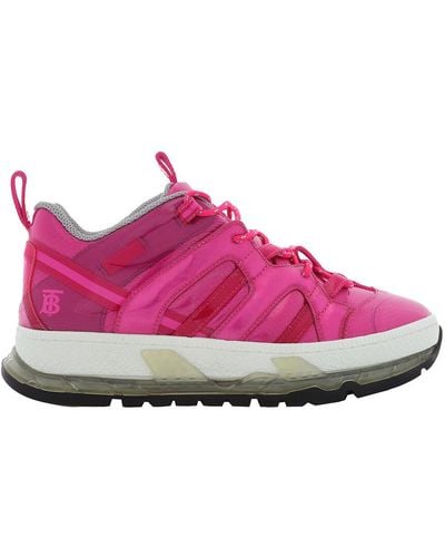 Burberry Fuchsia Union Mixed Media Sneakers - Pink