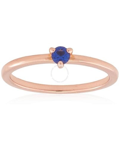 PANDORA Rose Gold-plated Stellar Cz Solitaire Ring, Size - Blue