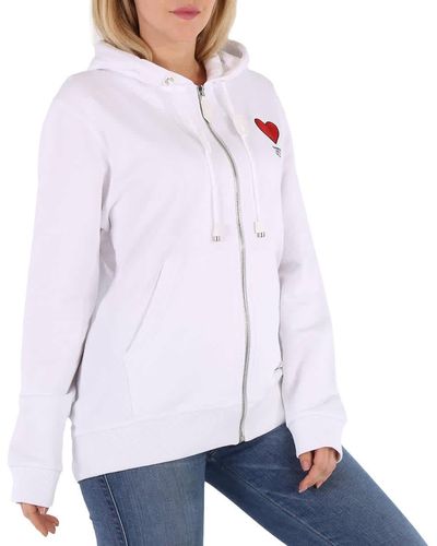 Burberry Marlley Heart-embroidered Hoodie - White