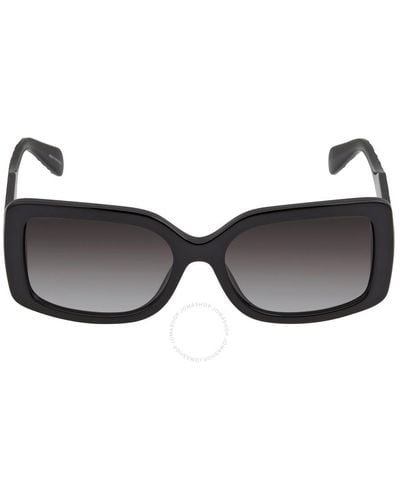 Michael Kors Corfu Dark Gray Gradient Rectangular Sunglasses Mk2165 30058g 56 - Black