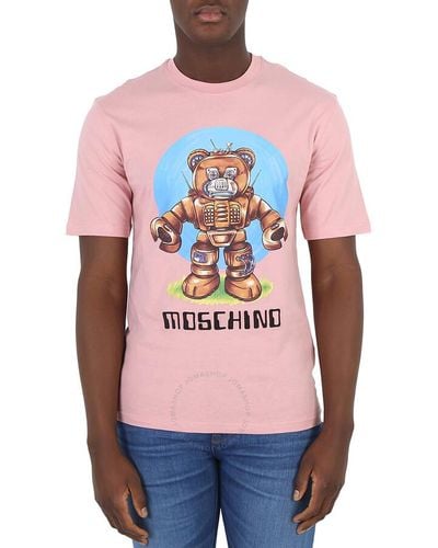Moschino Cotton Robot Bear T-shirt - Pink