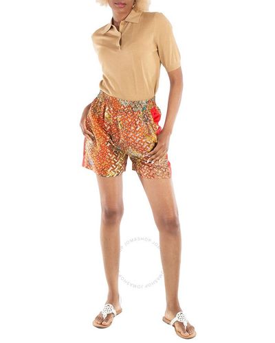 Burberry All-over Tb Printed Tawney Shorts - Orange