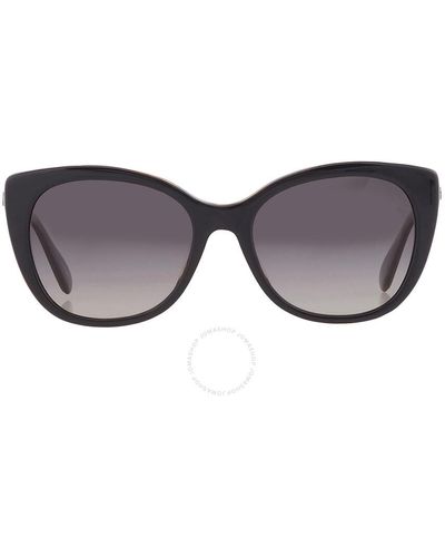 COACH Polarized Gray Gradient Cat Eye Sunglasses Hc8365u 5764t3 55 - Black