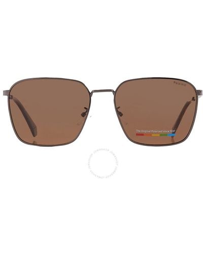 Polaroid Polarized Bronze Square Sunglasses Pld 4120/g/s/x 0kj1/sp 59 - Brown