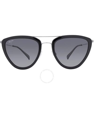 Maui Jim Hunakai Neutral Gray Irregular Sunglasses - Black