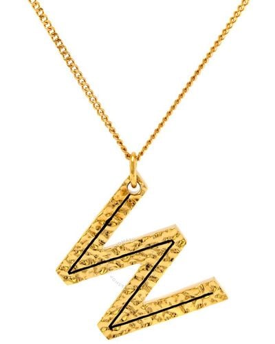 Burberry Alphabet W Charm Gold-plated Necklace - Metallic