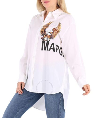 MM6 by Maison Martin Margiela Mm Eagle Print Cotton Shirt - White