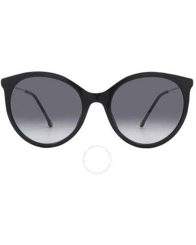 Carolina Herrera Grey Shaded Round Sunglasses Ch 0069/s 0807/9o 56 - Black