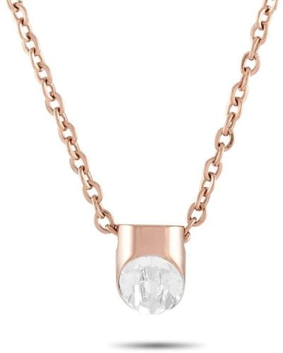 Calvin Klein Brilliant Re Gold Pvd Plated Stainless Steel White Crystal Necklace - Metallic