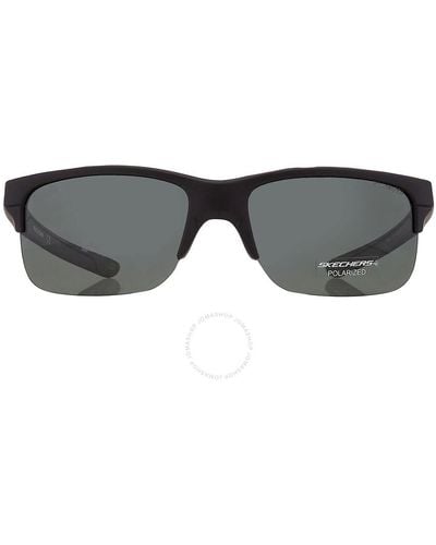 Skechers Polarized Green Sport Sunglasses Se5147 02r 62 - Grey