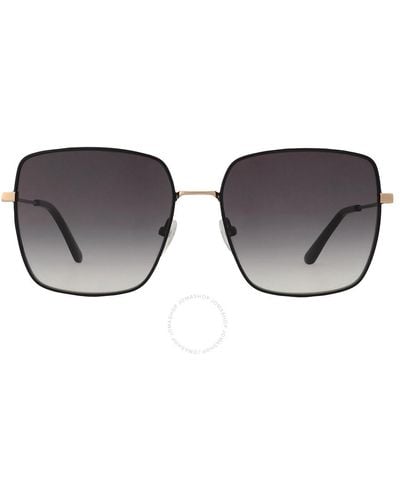 Calvin Klein Grey Gradient Square Sunglasses Ck20135s 001 58 - Black