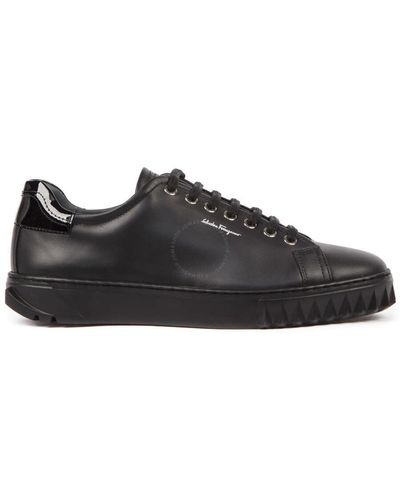 Ferragamo Low-top Leather Sneakers - Black