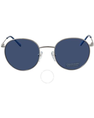 Calvin Klein Blue Round Sunglasses Ck18104s 045 49