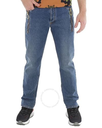 Moschino Zip Detail Denim Jeans - Blue