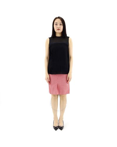 Burberry Houndstooth Two-tone Wool Skirt - Black