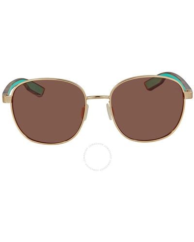 Costa Del Mar Egret Copper Silver Mirror Polarized Polycarbonate Sunglasses Egr 296 Ocp 55 - Brown
