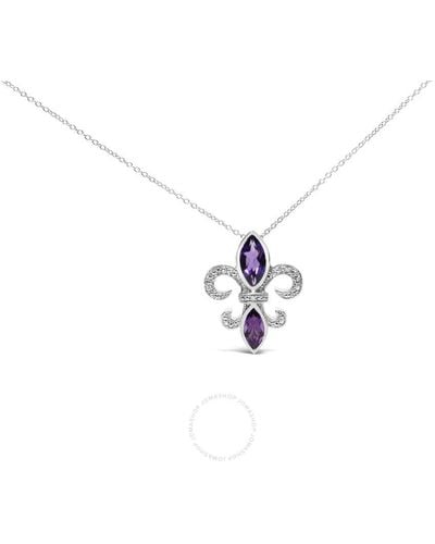 Haus of Brilliance .925 Sterling Silver Purple Amethyst Marquise - Blue