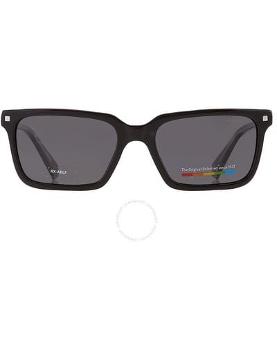 Polaroid Polarized Gray Rectangular Sunglasses Pld 4116/s/x 0807/m9 55