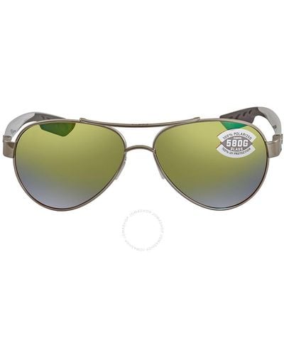 Costa Del Mar Loreto Mirror Polarized Glass Sunglasses Lr 21 Ogmglp 56 - Green